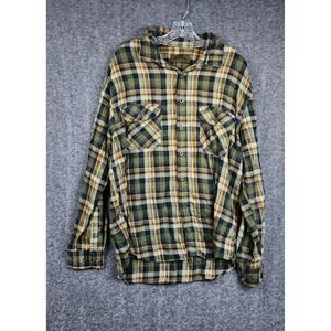 Marino Bay Flannel Shirt Men XL Green Tan Plaid Long Sleeve Button Down